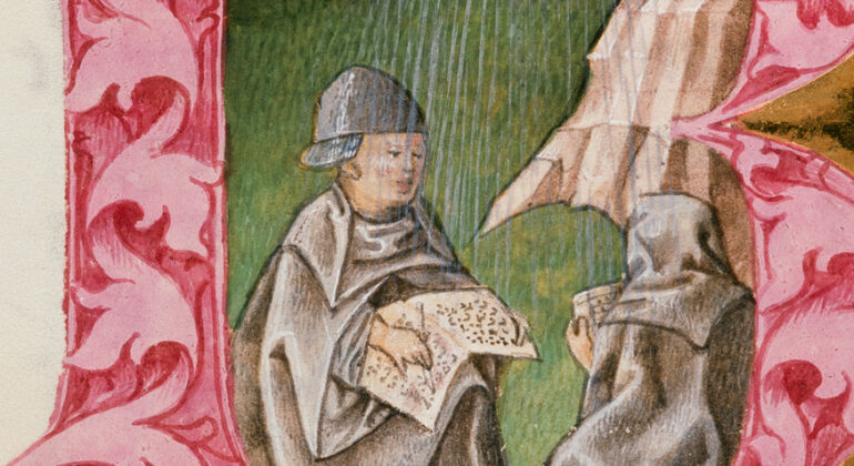 Regenwunder des Hl. Bernhard, Legenda aurea, Wien, ÖNB, cod. 326, fol. 169v, 1446/47