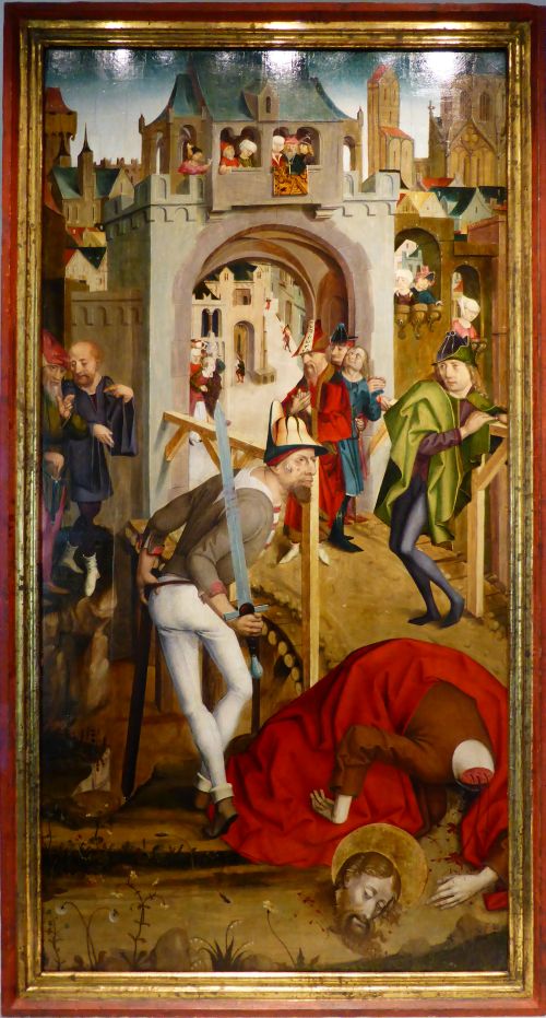 Abb. 4: Meister von Freising-Neustift, Enthauptung des Hl. Johannes Bapt., um 1500, Germanisches Nationalmuseum, Nürnberg (Wikimedia Commons).